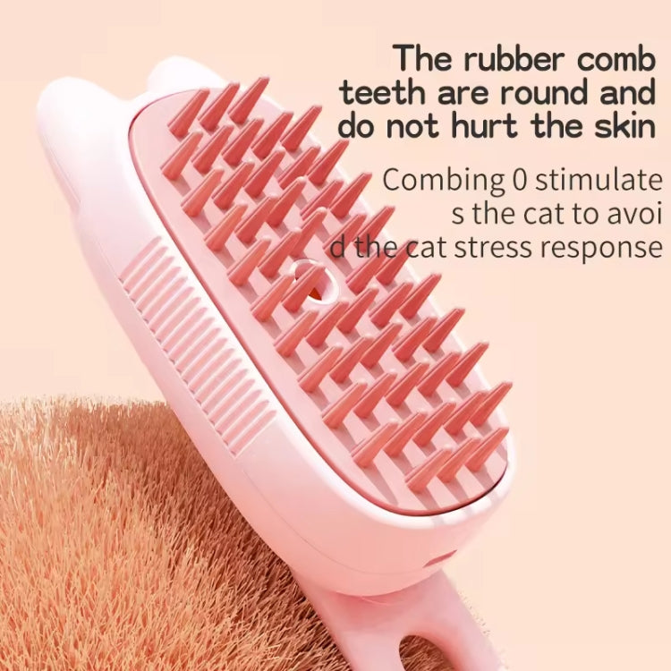 Pet Electrical Spray Massage Comb Hair Removal Cleaning Grooming Brush(Cat Rotating Handle White)