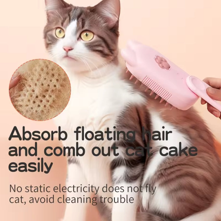 Pet Electrical Spray Massage Comb Hair Removal Cleaning Grooming Brush(Cat Rotating Handle Pink)