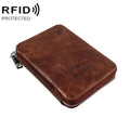 RFID Anti-theft Large Capacity Zipper Passport Bag Multifunctional Travel Document Storage Bag(Coffee)