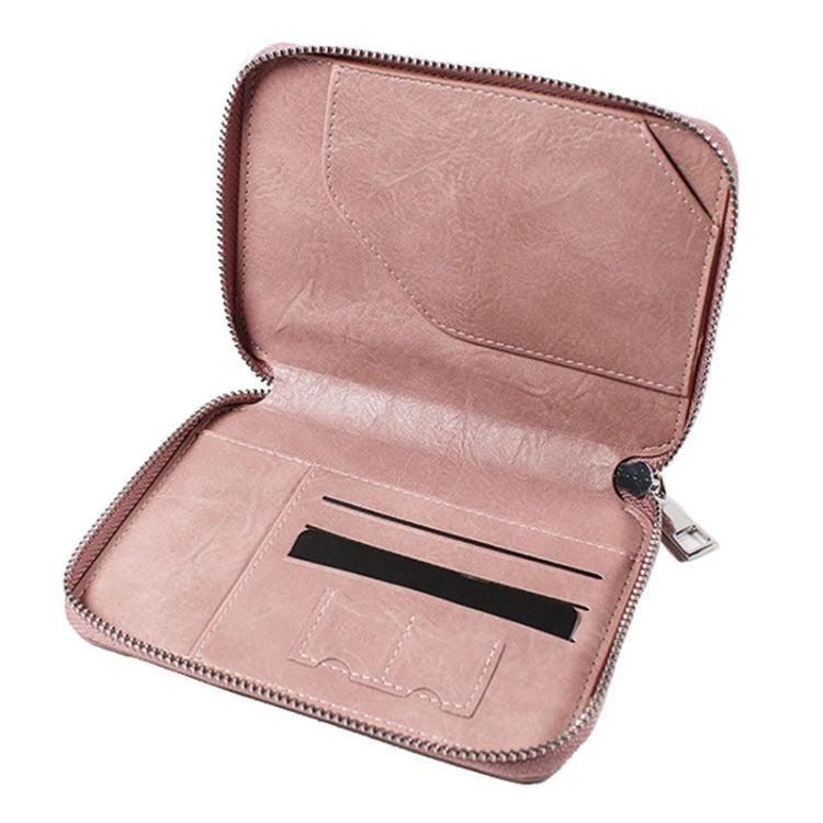 RFID Anti-theft Large Capacity Zipper Passport Bag Multifunctional Travel Document Storage Bag(Black)