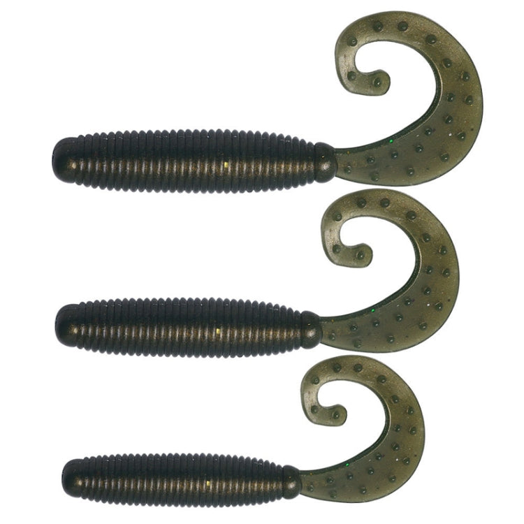 5cm 10pcs /Pack HENGJIA Curved-Tail Soft Dummy Bait Freshwater Fishing Lures(Silver White)