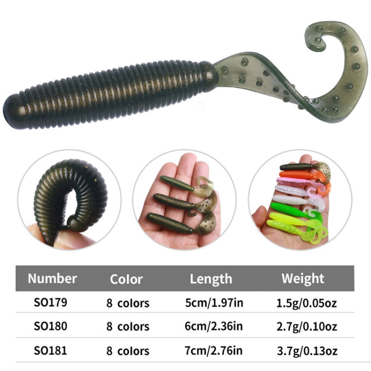 6cm 10pcs /Pack HENGJIA Curved-Tail Soft Dummy Bait Freshwater Fishing Lures(Light Yellow)