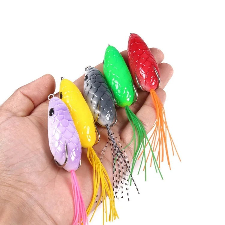 5colors /Set HENGJIA FO035 Lua Snake Skin Thunder Brogue Dummy Bait Blackfish Fishing Bait, Size: 6cm 10g