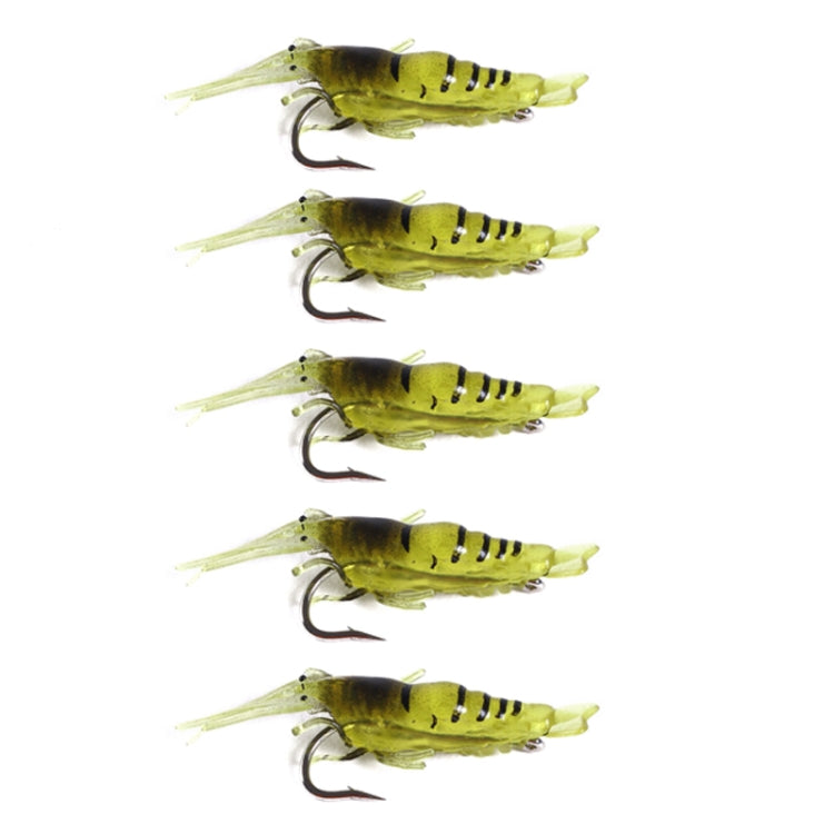 5pcs /Pack HENGJIA SO064 Imitation Grass Shrimp Dummy Bait Lua Fishing Soft Lures, Size: 4cm 1.5g(Transparent Yellow)