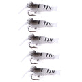 5pcs /Pack HENGJIA SO064 Imitation Grass Shrimp Dummy Bait Lua Fishing Soft Lures, Size: 4cm 1.5g(White Gray)
