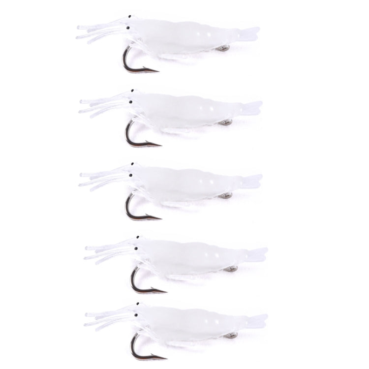 5pcs /Pack HENGJIA SO064 Imitation Grass Shrimp Dummy Bait Lua Fishing Soft Lures, Size: 4cm 1.5g(White)