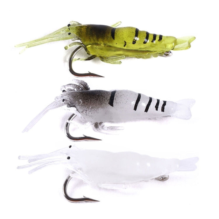 5pcs /Pack HENGJIA SO064 Imitation Grass Shrimp Dummy Bait Lua Fishing Soft Lures, Size: 4cm 1.5g(White Gray)