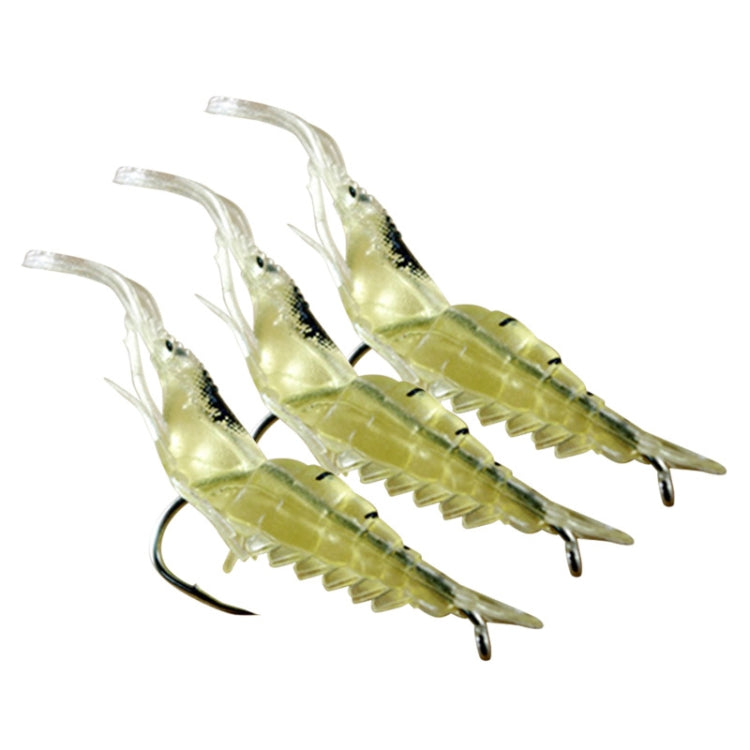 5pcs /Pack HENGJIA SO064 Imitation Grass Shrimp Dummy Bait Lua Fishing Soft Lures, Size: 4cm 1.5g(Transparent Yellow)