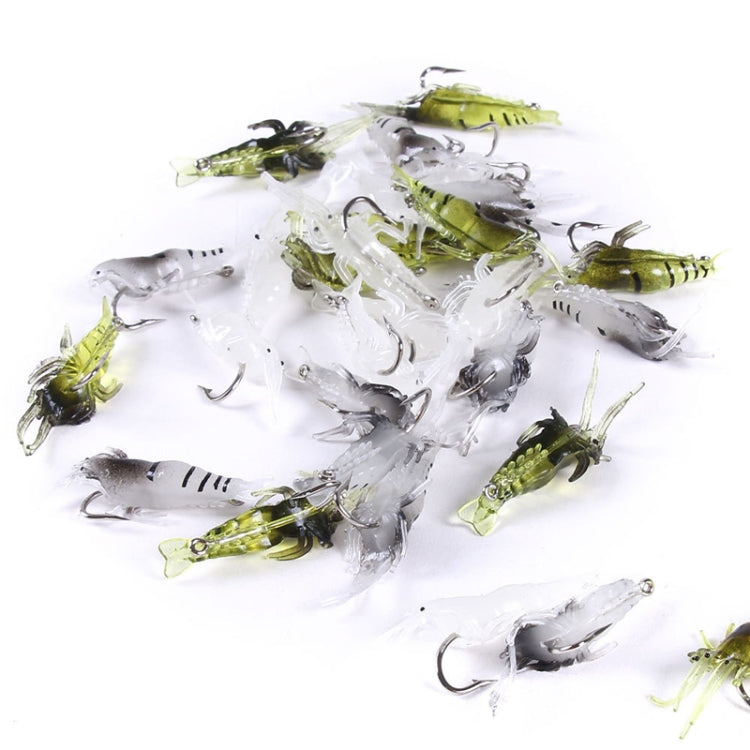 5pcs /Pack HENGJIA SO064 Imitation Grass Shrimp Dummy Bait Lua Fishing Soft Lures, Size: 4cm 1.5g(Transparent Yellow)