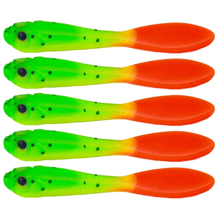 7cm 5pcs /Pack HENGJIA SO177 Dual Color Imitation Fishing Lure Freshwater Soft Dummy Bait(Color 1)