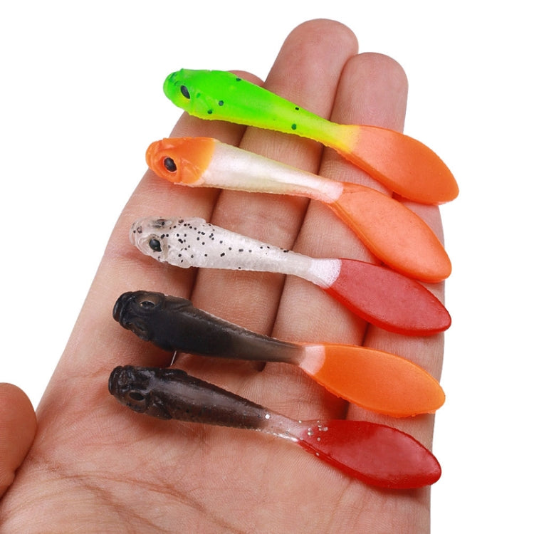 7cm 5pcs /Pack HENGJIA SO177 Dual Color Imitation Fishing Lure Freshwater Soft Dummy Bait(Color 1)