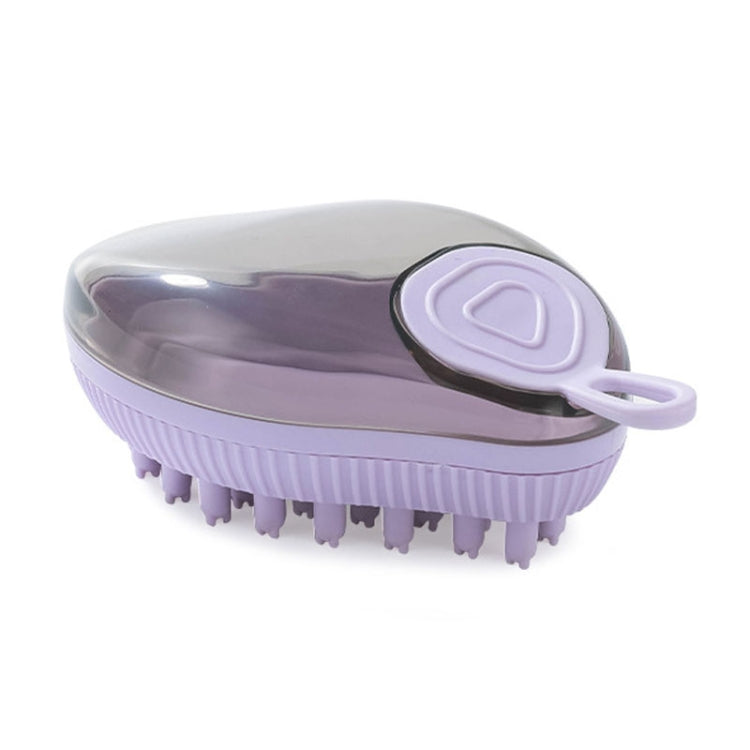 Dog Cleaning Supply Fillable Shower Gel Type Cats Dog Massage Bathing Brush, Style: Thick End (Purple)
