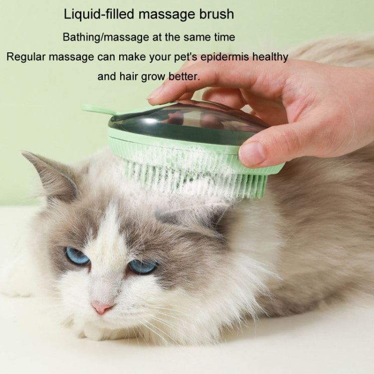 Dog Cleaning Supply Fillable Shower Gel Type Cats Dog Massage Bathing Brush, Style: Fine End (Purple)