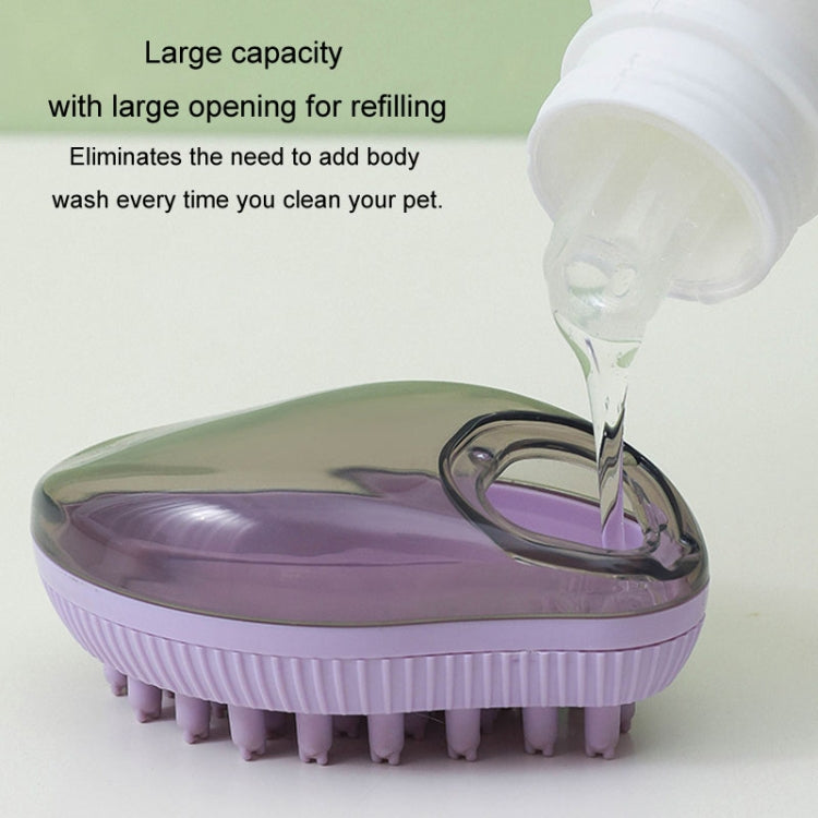 Dog Cleaning Supply Fillable Shower Gel Type Cats Dog Massage Bathing Brush, Style: Fine End (Purple)