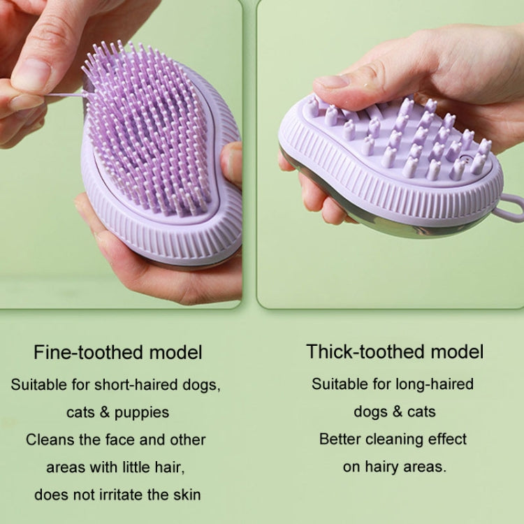 Dog Cleaning Supply Fillable Shower Gel Type Cats Dog Massage Bathing Brush, Style: Fine End (Blue)