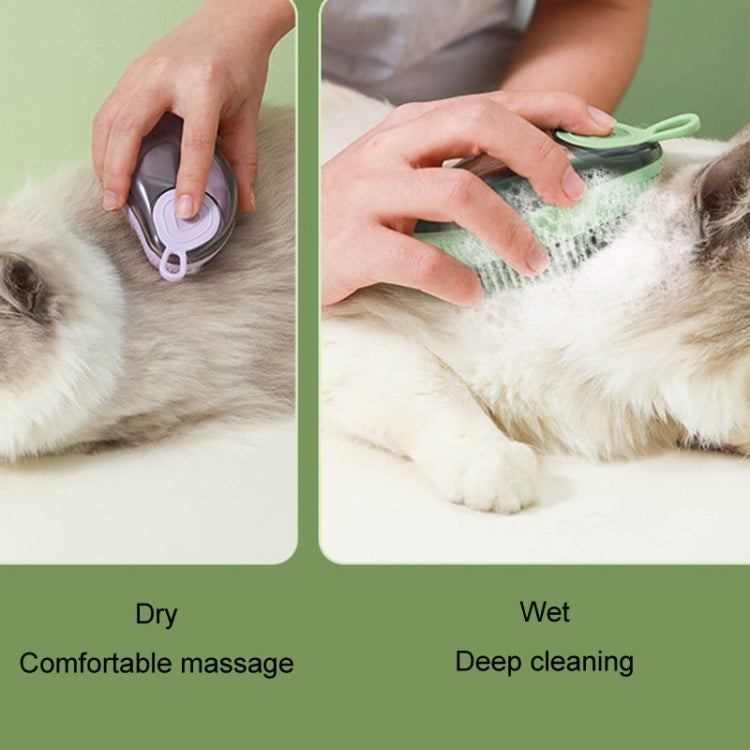 Dog Cleaning Supply Fillable Shower Gel Type Cats Dog Massage Bathing Brush, Style: Thick End (Purple)