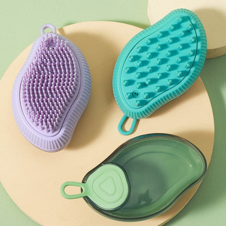Dog Cleaning Supply Fillable Shower Gel Type Cats Dog Massage Bathing Brush, Style: Fine End (Purple)