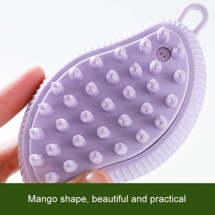 Dog Cleaning Supply Fillable Shower Gel Type Cats Dog Massage Bathing Brush, Style: Thick End (Purple)