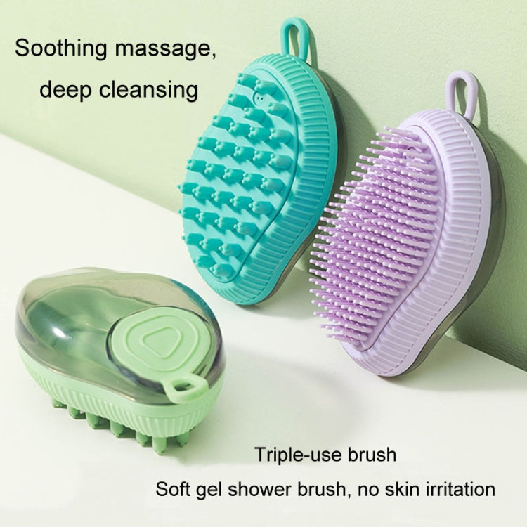 Dog Cleaning Supply Fillable Shower Gel Type Cats Dog Massage Bathing Brush, Style: Fine End (Purple)