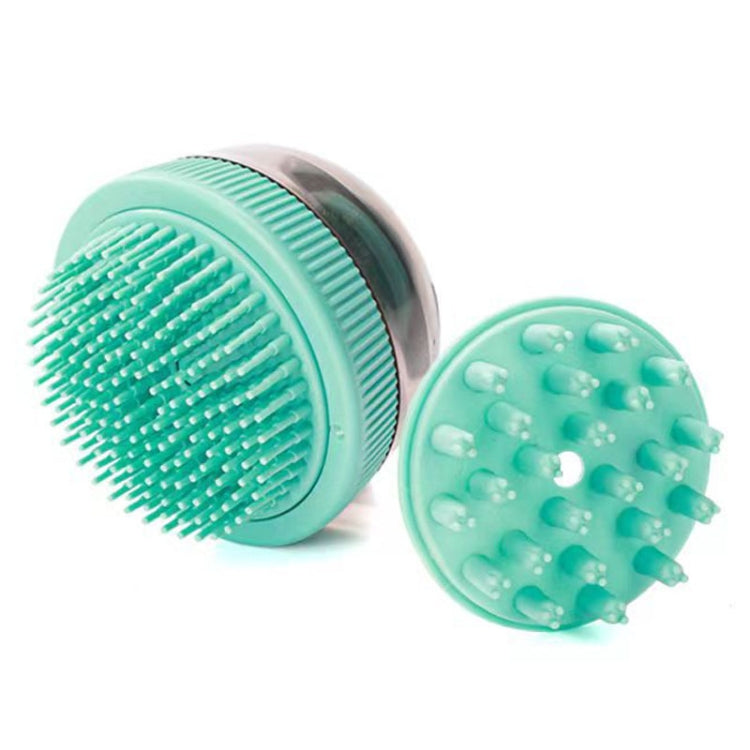 Pet Cleaning Supply Capsule Refillable Shower Gel Type Cats Dogs Bathing Massage Brush(Blue)