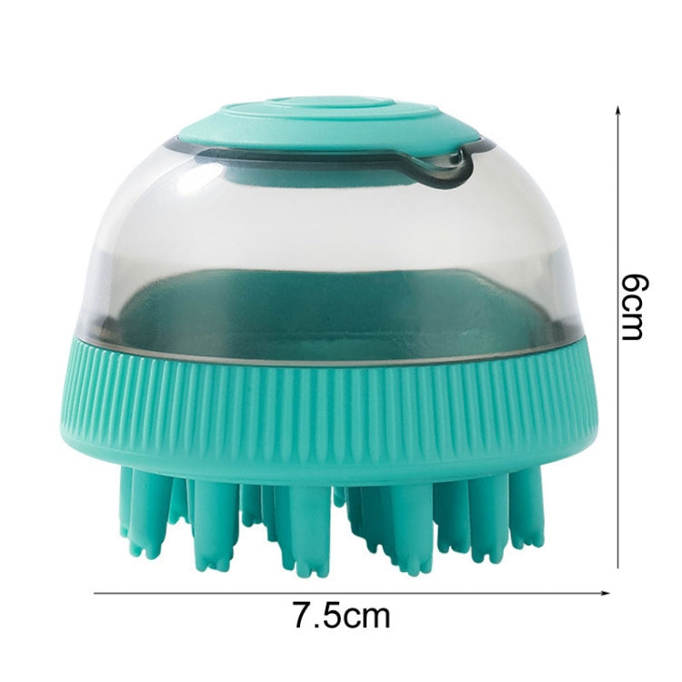 Pet Cleaning Supply Capsule Refillable Shower Gel Type Cats Dogs Bathing Massage Brush(Purple)