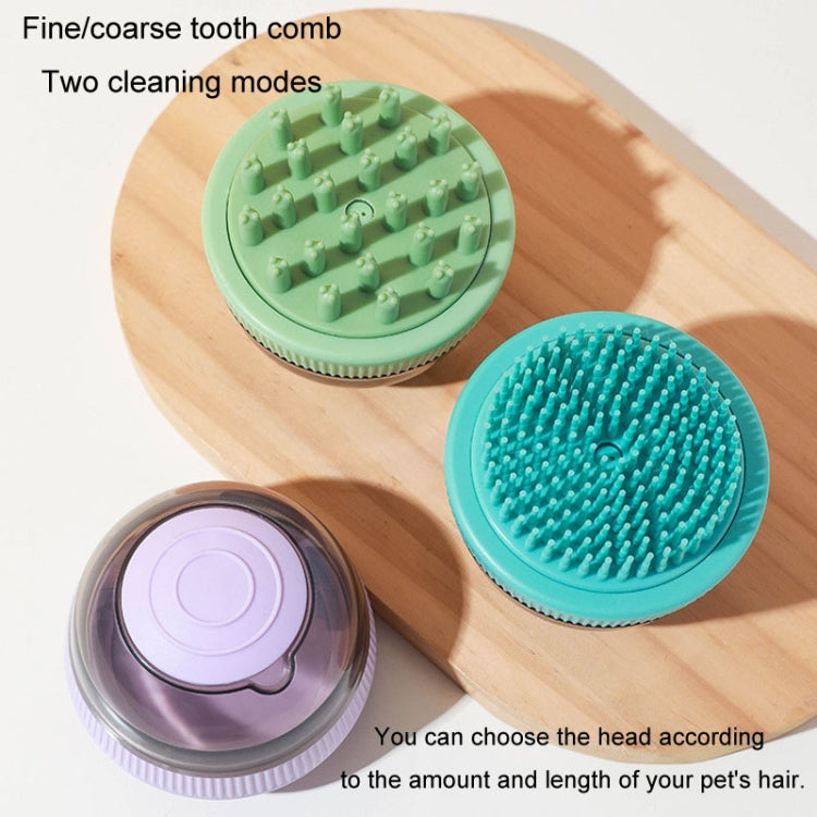 Pet Cleaning Supply Capsule Refillable Shower Gel Type Cats Dogs Bathing Massage Brush(Purple)