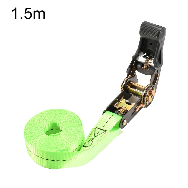 Motorcycle Ratchet Tensioner Cargo Bundling And Luggage Fixing Straps, Specification: Fluorescent Green 1.5m