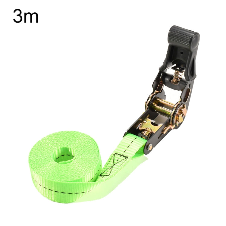 Motorcycle Ratchet Tensioner Cargo Bundling And Luggage Fixing Straps, Specification: Fluorescent Green 3m
