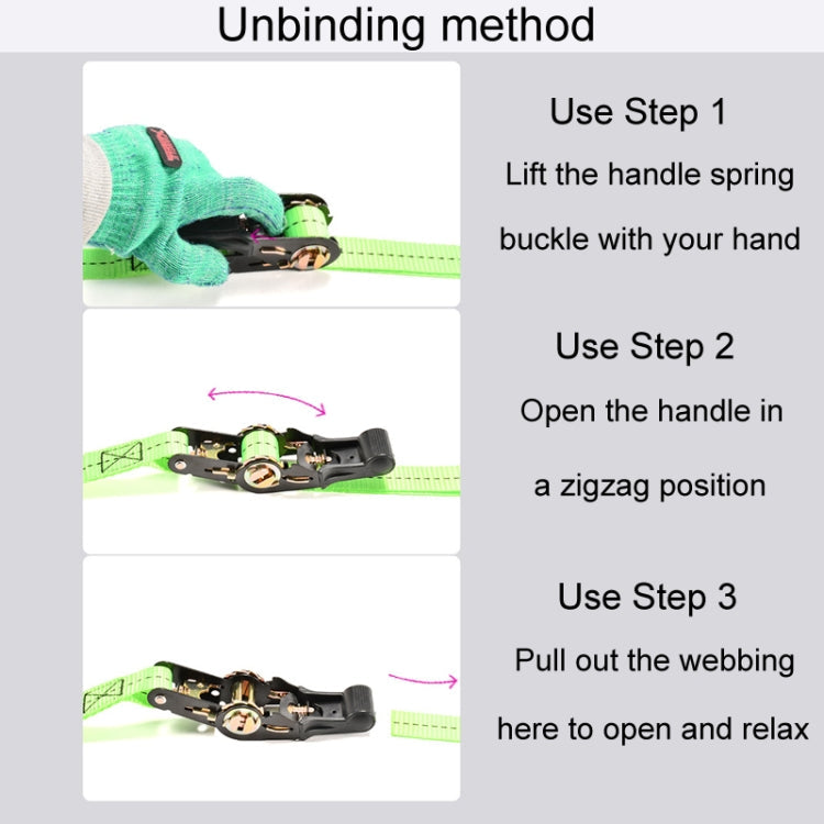Motorcycle Ratchet Tensioner Cargo Bundling And Luggage Fixing Straps, Specification: Orange 4m