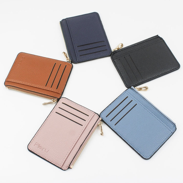Multi-card Slot Zipper Card Holder Large Capacity Ultra-thin Coin Purse(Black)