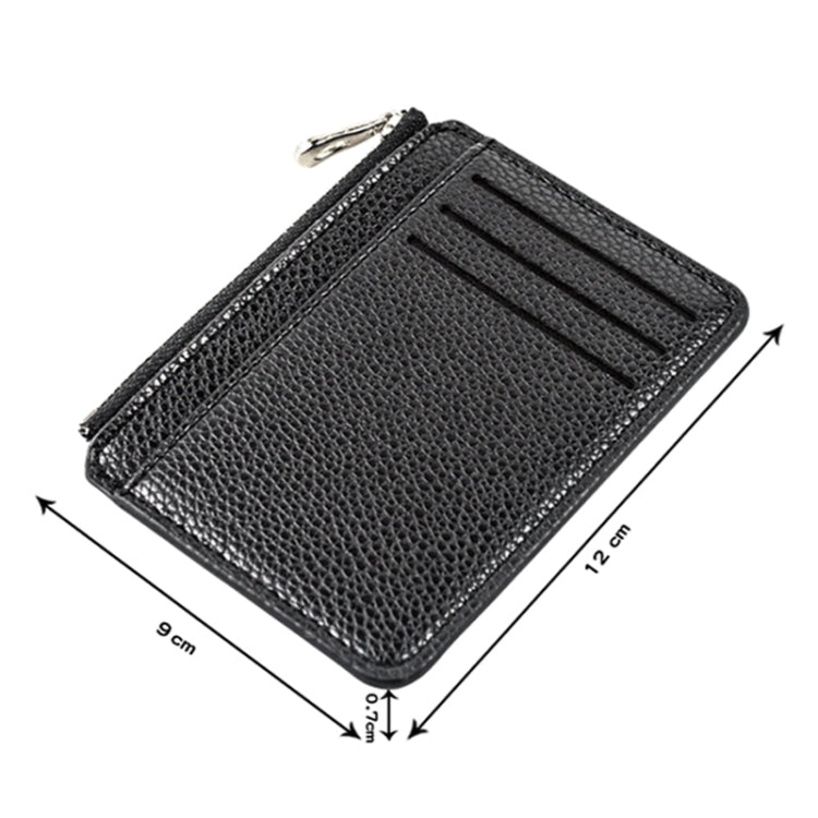 Multi-card Slot Zipper Card Holder Large Capacity Ultra-thin Coin Purse(Coffee)