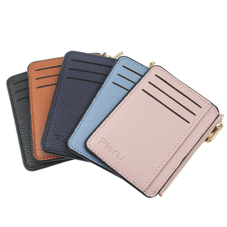 Multi-card Slot Zipper Card Holder Large Capacity Ultra-thin Coin Purse(Pink)