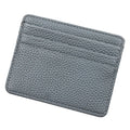 Lychee Pattern Multi-Card Slot Mini Card Holder Ultra-thin Coin Purse(Blue)