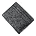 Lychee Pattern Multi-Card Slot Mini Card Holder Ultra-thin Coin Purse(Black)