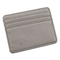 Lychee Pattern Multi-Card Slot Mini Card Holder Ultra-thin Coin Purse(Beige)