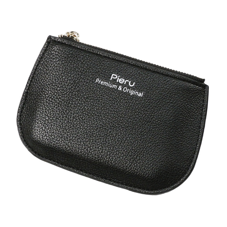 Leisure Ultra-thin Ladies Coin Purse Zippered Mini Wallet(Black)