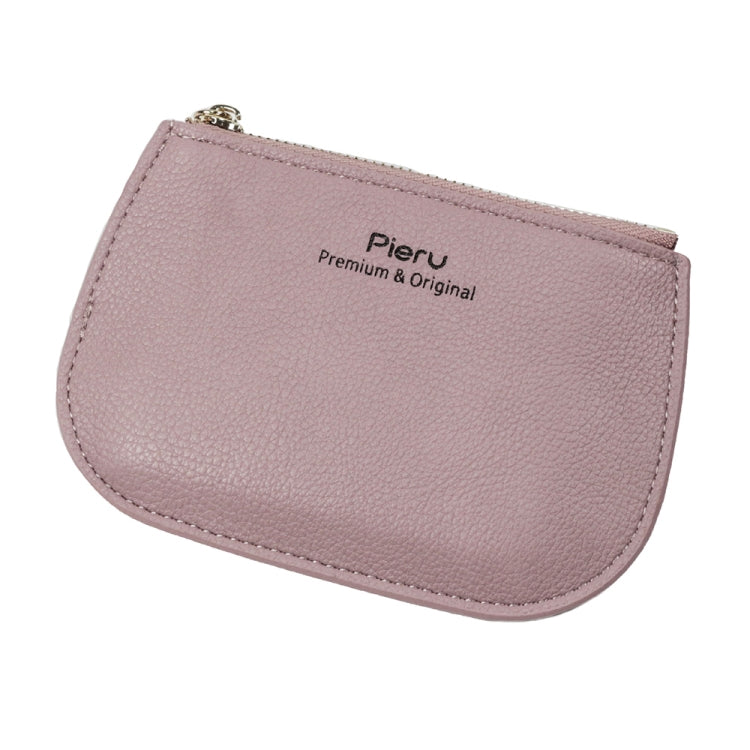 Leisure Ultra-thin Ladies Coin Purse Zippered Mini Wallet(Light Purple)