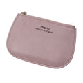 Leisure Ultra-thin Ladies Coin Purse Zippered Mini Wallet(Light Purple)