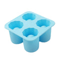 Four Hole Ice Cup Silicone Mold Compartment Cylindrical Coke Whiskey Ice Cube Maker Mold(Blue)