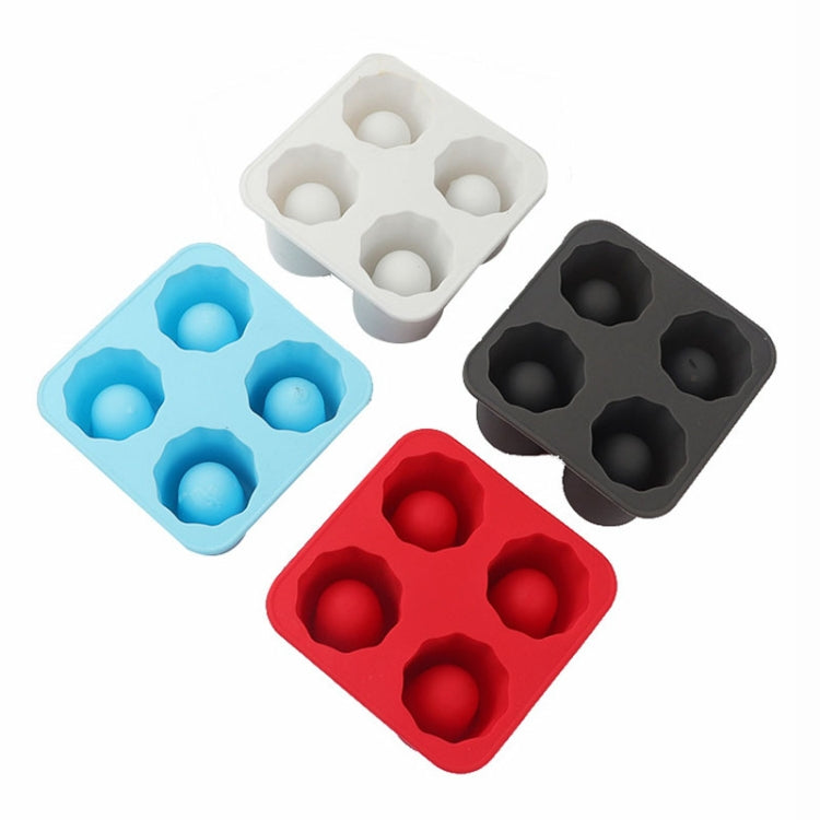Four Hole Ice Cup Silicone Mold Compartment Cylindrical Coke Whiskey Ice Cube Maker Mold(White)