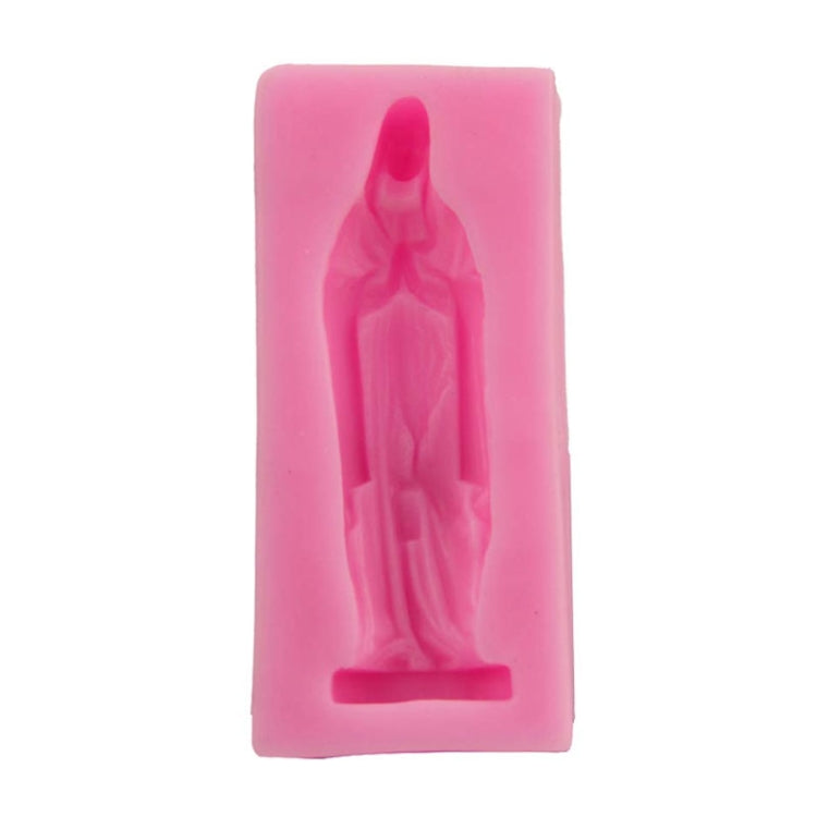 Virgin Mary Fondant Silicone Cake Molds DIY Chocolate Clay Mold Pastry Baking Tool(Pink)