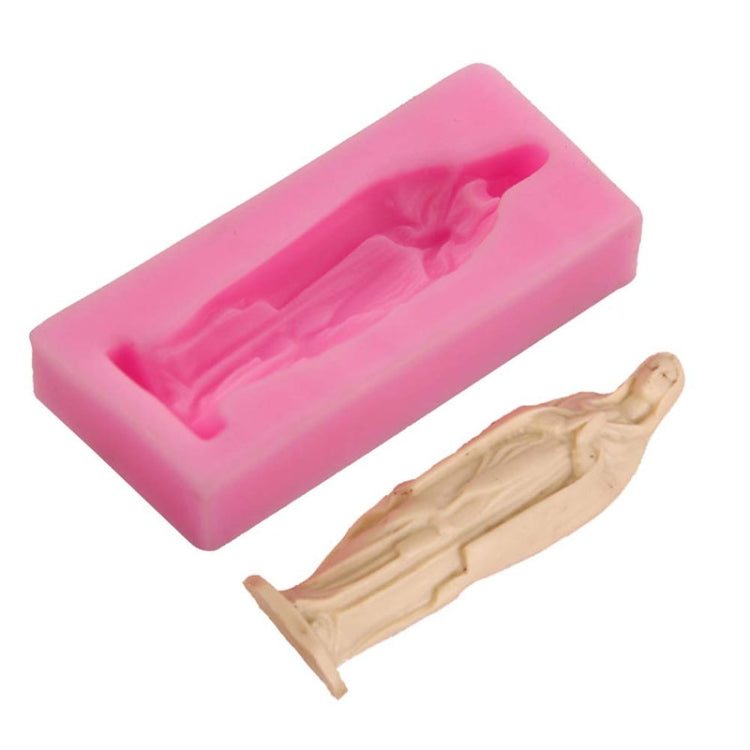Virgin Mary Fondant Silicone Cake Molds DIY Chocolate Clay Mold Pastry Baking Tool(White)