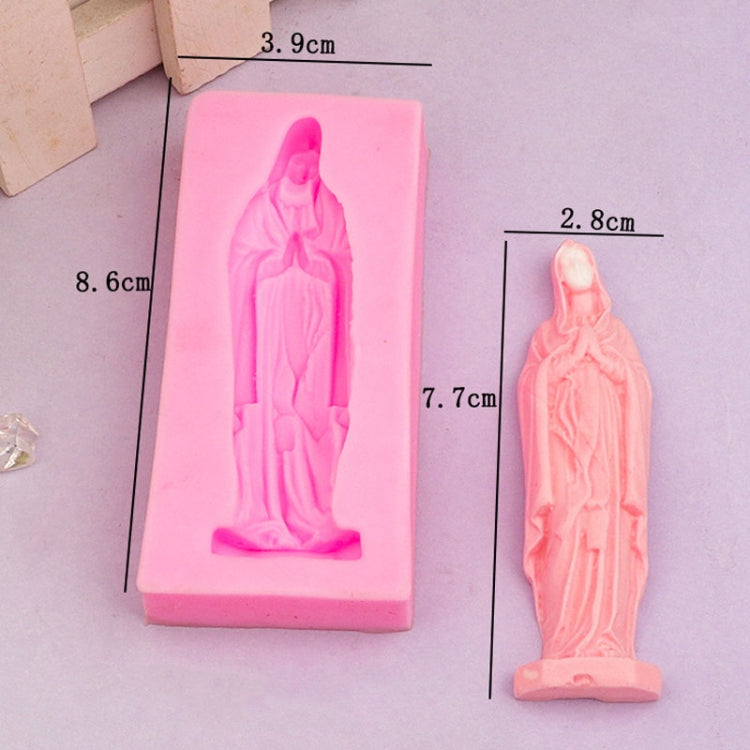 Virgin Mary Fondant Silicone Cake Molds DIY Chocolate Clay Mold Pastry Baking Tool(Pink)