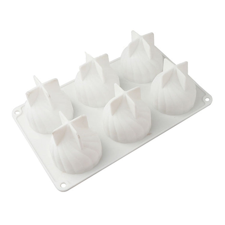 GT-106 6 Cavity Swirl Mousse Cake Mold Chocolate Baking French Dessert Onion Shape Silicone Mold