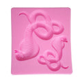 Cake Silicone Mold Snake Shape Fondant Chocolate Decoration Mold Kitchen Baking Tool(Pink)