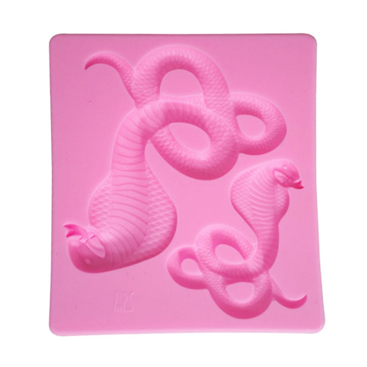 Cake Silicone Mold Snake Shape Fondant Chocolate Decoration Mold Kitchen Baking Tool(Pink)