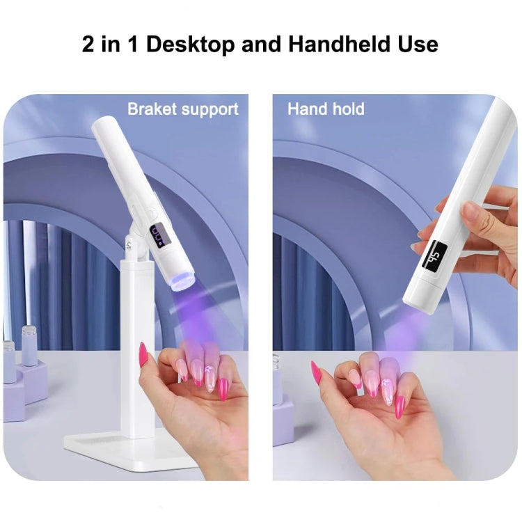 Rechargeable Mini UV Led Lamp for Nails Gel Dry With 360 Degree Rotating Stand(White)