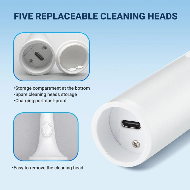 5 In 1 Electric Tooth Polisher USB Rechargeable Dental Scaler Toothbrush(M15 Silver)