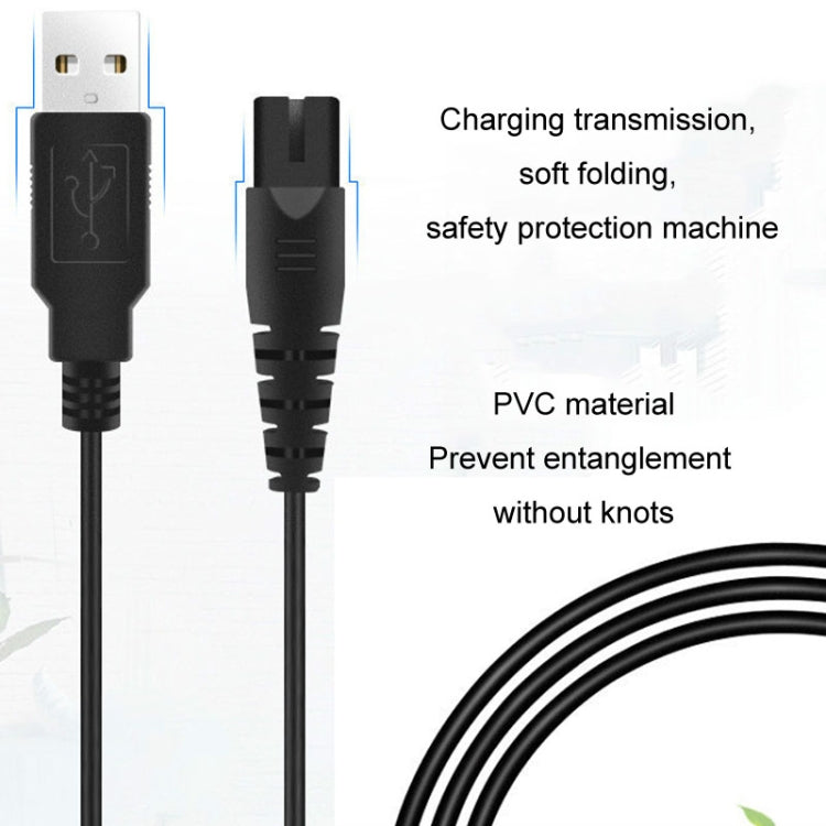 1.25m For Shaver / Water Refill Device USB TTo 8-Figure Tail Charging Cable Power Cord(White)