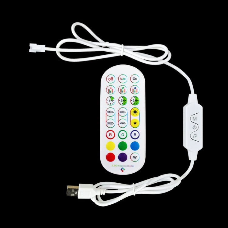 24-Key 2.4G Smart Colorful Running Water LED Light Strip Controller(White)